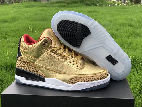 Air Jordan 3s Gold /clear bottom